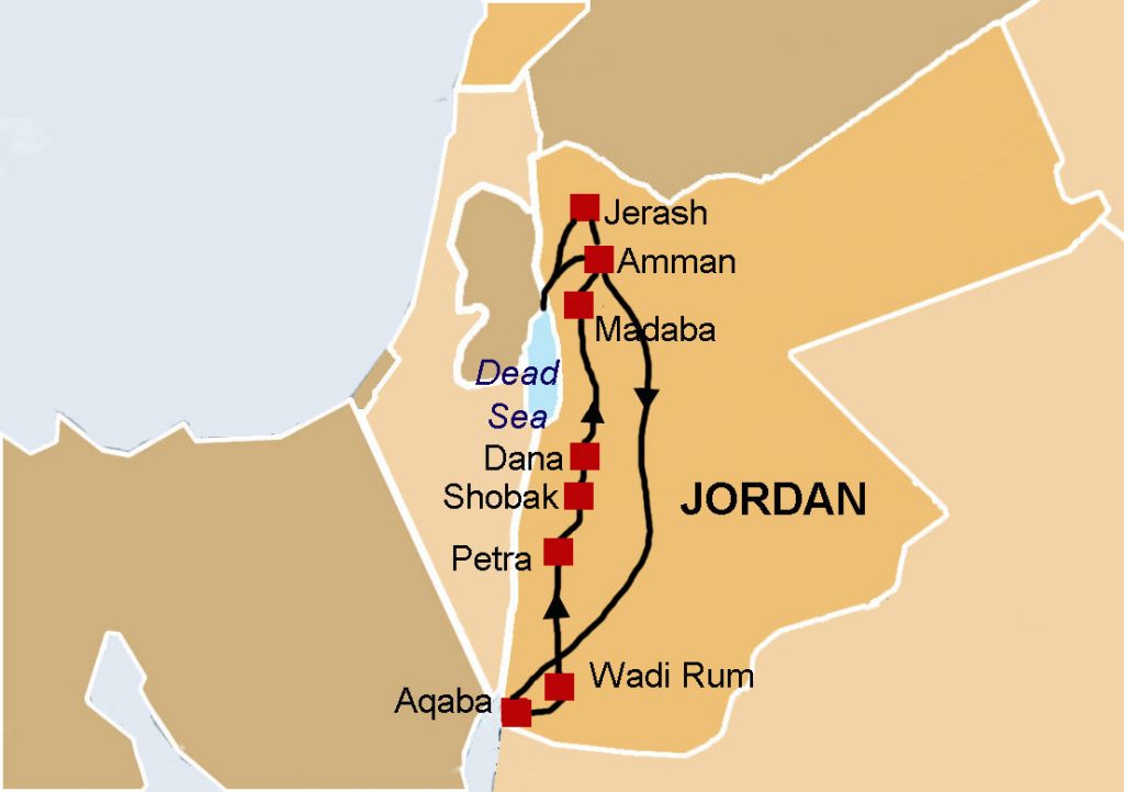 Kingdom Of Jordan Map